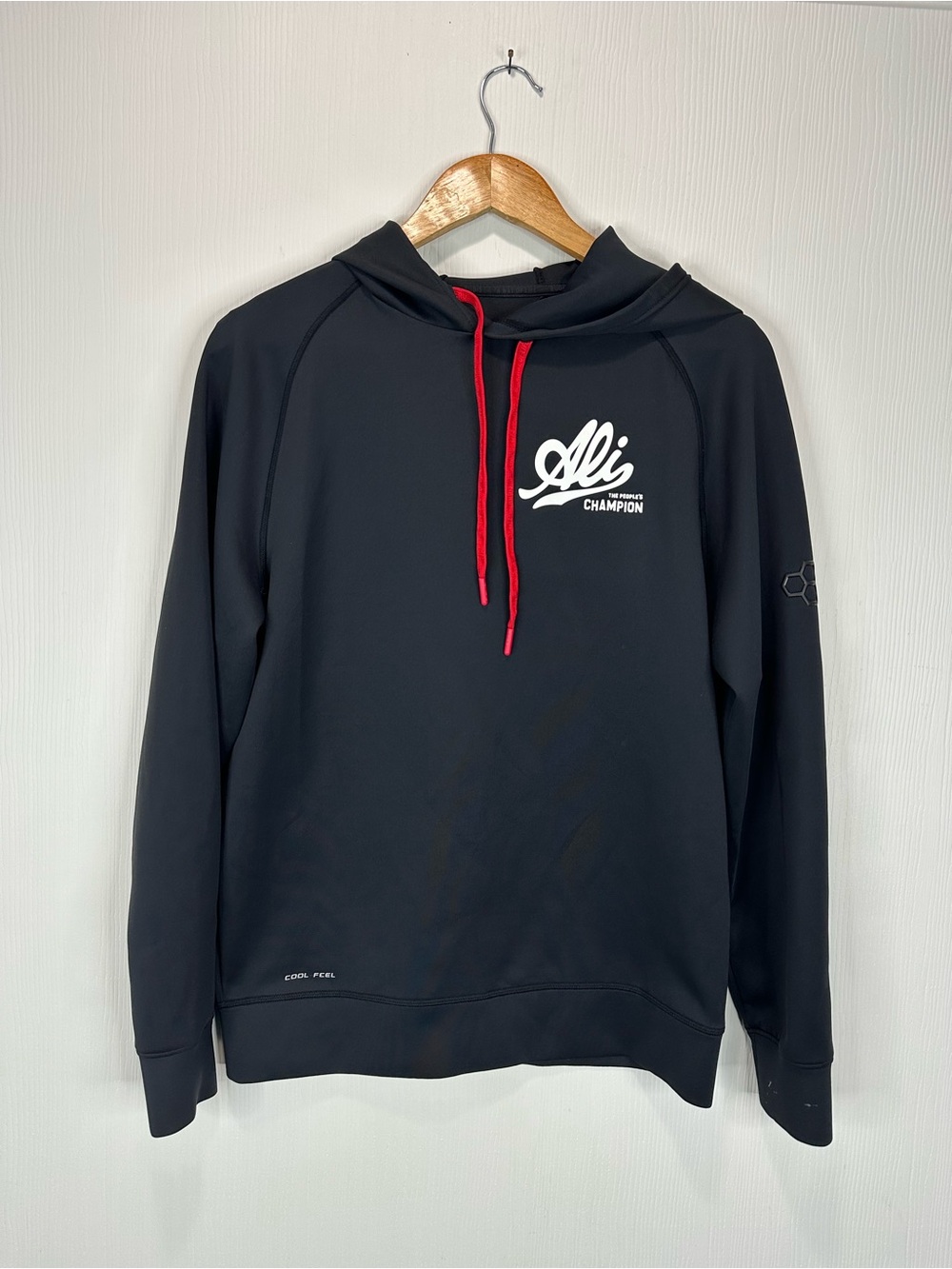 Rudis Mohammed Ali Men's Black Hoodie with Red Drawstrings
